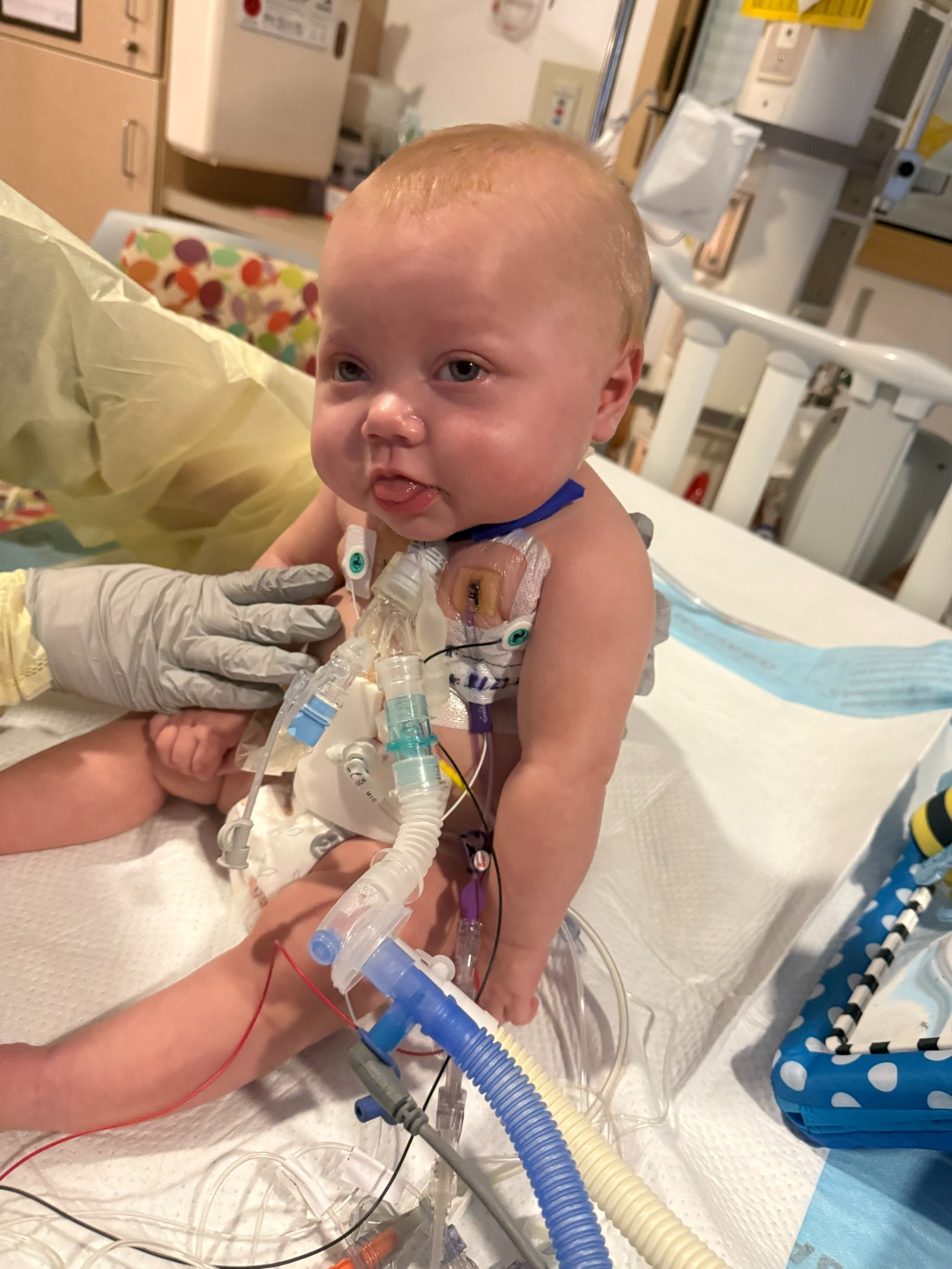 Iris in the ICU, smiling